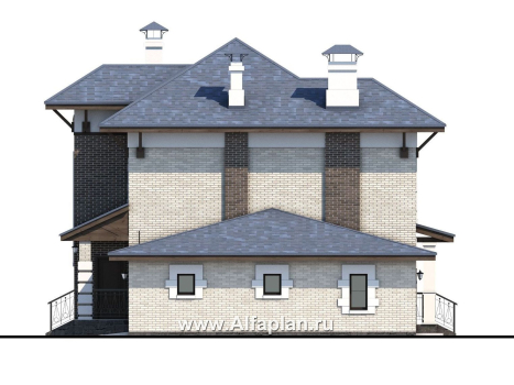 «Виконт» - проект двухэтажного дома, с террасой, удобная планировка с гаражом, в стиле эклектика - превью фасада дома