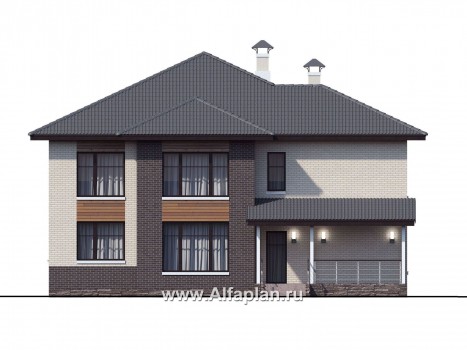 «Киприда» — проект двухэтажного дома в современном стиле, мастер спальня, с террасой - превью фасада дома