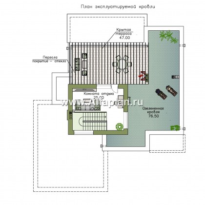 « Альстер» — проект двухэтажного дома в стиле хай-тек, элитая вилла, навес на 2 авто - превью план дома