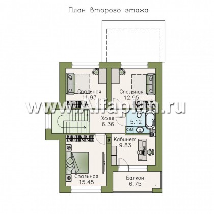Проекты домов Альфаплан - «Сен-Тропе» -очень удобный компактный дом - превью плана проекта №2