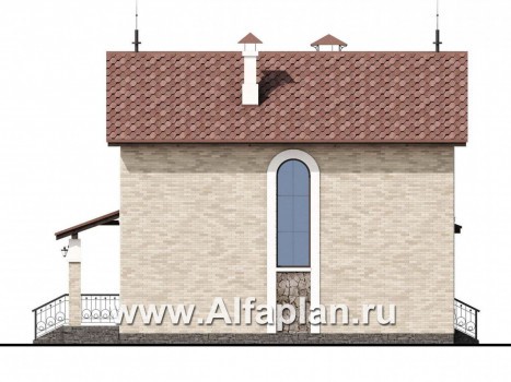 Проекты домов Альфаплан - «Огни залива» - проект дома с открытой планировкой - превью фасада №3