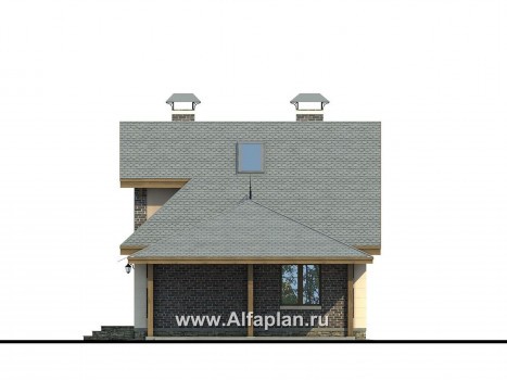 Проекты домов Альфаплан - «Замечательный сосед плюс»- дом со студией и навесом для машин - превью фасада №2