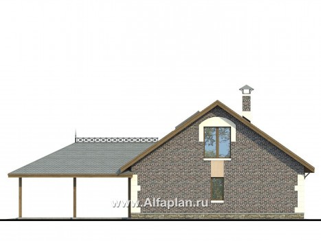 Проекты домов Альфаплан - «Замечательный сосед плюс»- дом со студией и навесом для машин - превью фасада №4