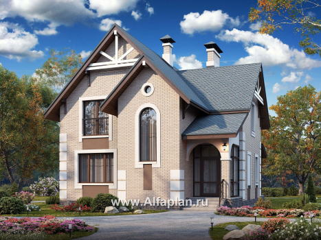 Проекты домов Альфаплан - «Приоритет»-  элегантный коттедж , удобный план дома - превью основного изображения