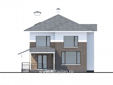 «Сектор счастья» - стильный проект двухэтажного дома, для большой семьи - превью фасада дома