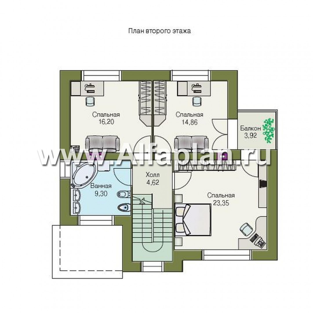 Проекты домов Альфаплан - «Дипломат» - загородный дом с бильярдной - план проекта №2