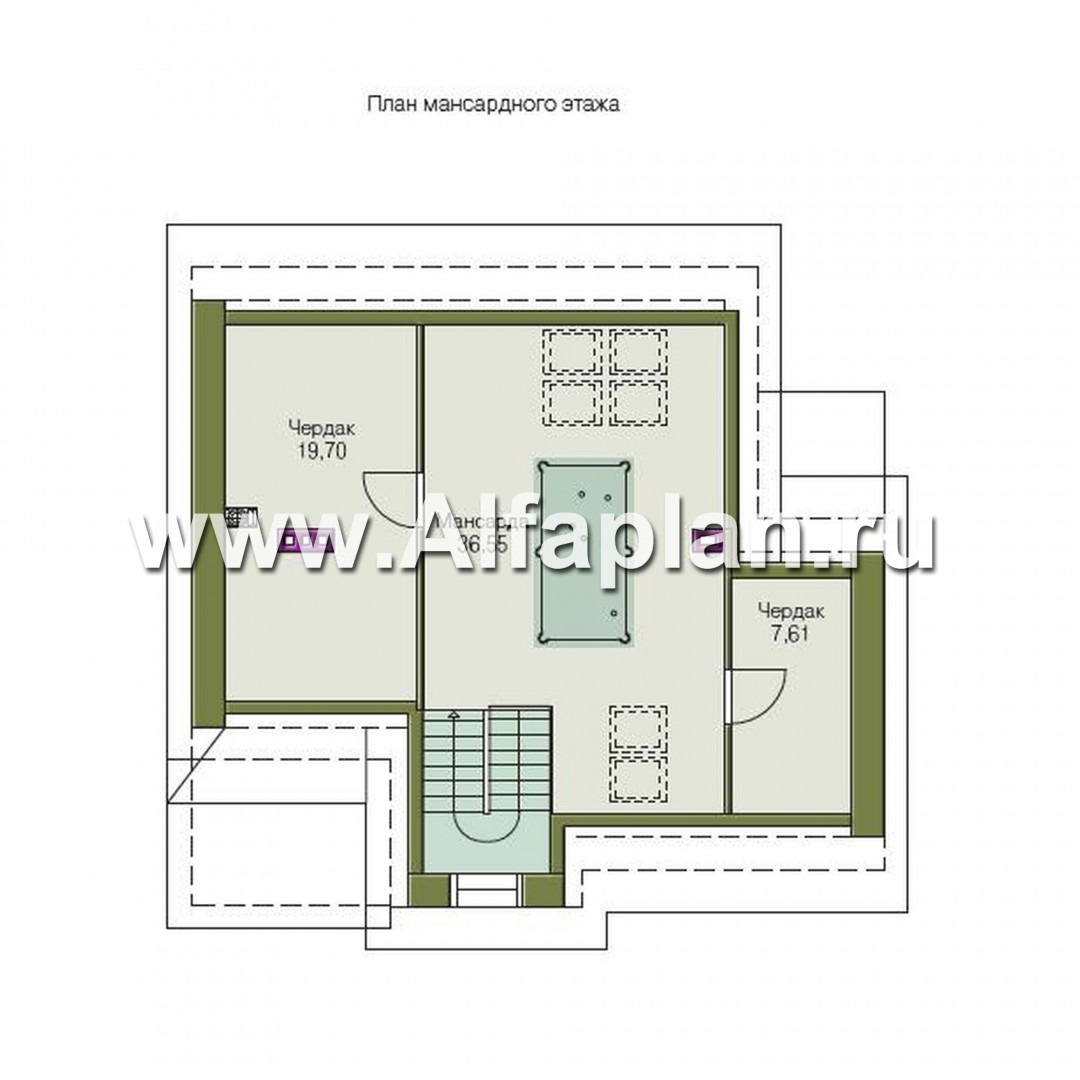 Проекты домов Альфаплан - «Дипломат» - загородный дом с бильярдной - изображение плана проекта №3
