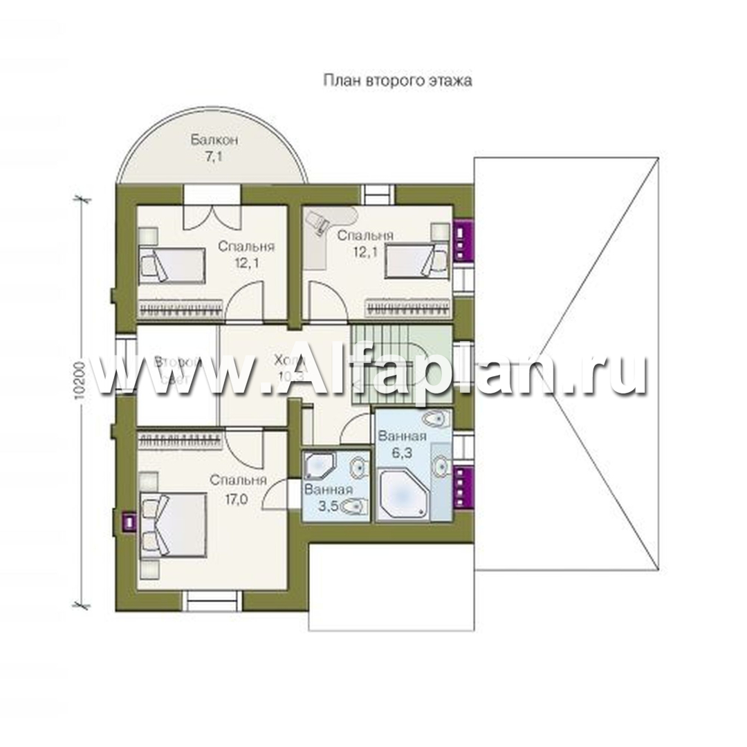 Изображение плана проекта «Ретростилиса Плюс» - проект двухэтажного дома, с террасой, с гаражом и с цокольным этажом №3