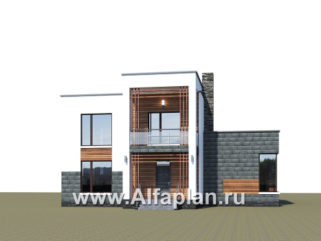 «Футура» - современный двухэтажный дом, с террасой и с плоской крышей, в стиле минимализм - превью дополнительного изображения №1