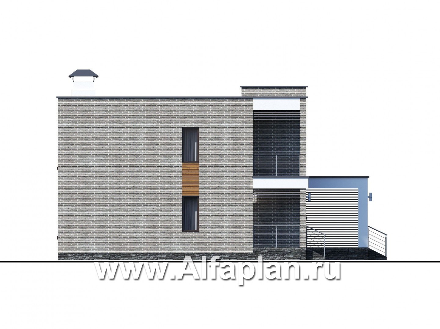 Проекты домов Альфаплан - «Эрго» - проект рационального, уютного современного дома - изображение фасада №4