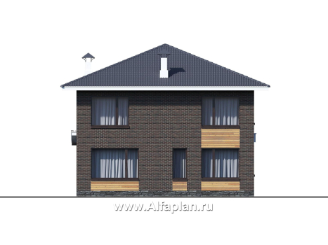 Проекты домов Альфаплан - «Эрго» - проект компактного дома 10х10м с удобной планировкой - превью фасада №2
