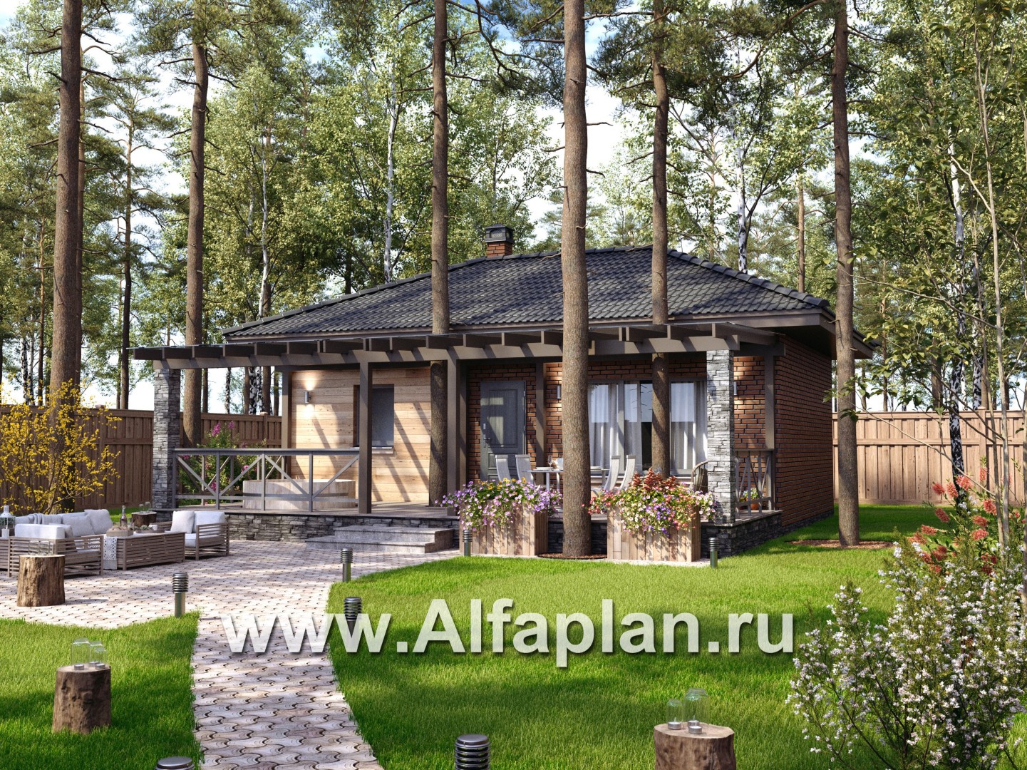 Проект карксной с террасой - основное изображение