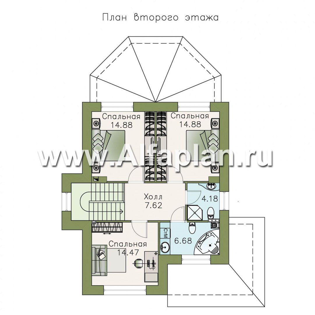 507A «Фея сирени» — красивый проект двухэтажного дома, открытая планировка,  с террасой, в стиле эклектика: цена | Купить готовый проект с фото и  планировкой