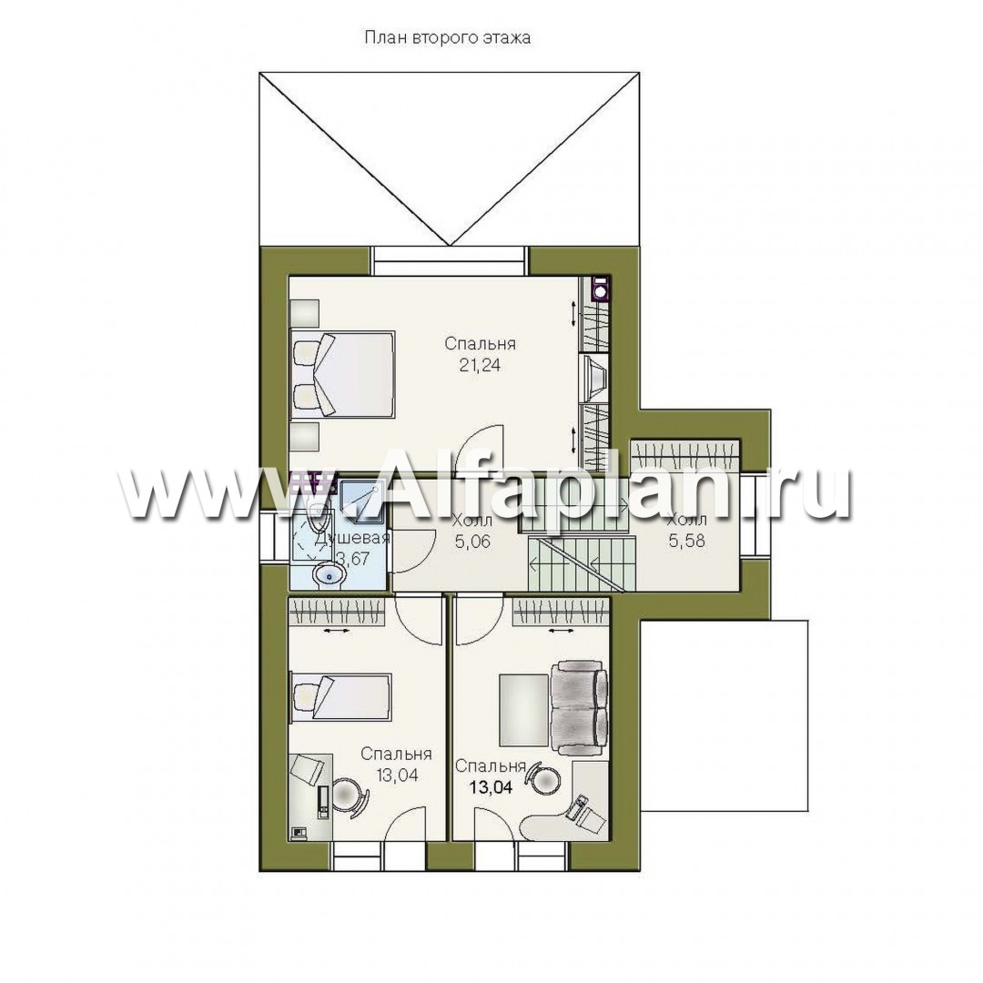 Изображение плана проекта «Экспрофессо» - проект трехэтажного дома, сауна в цокольном этаже, для узкого участка №3