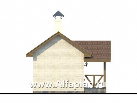 Проекты домов Альфаплан - Маленькая баня из газобетона для маленького участка - превью фасада №4