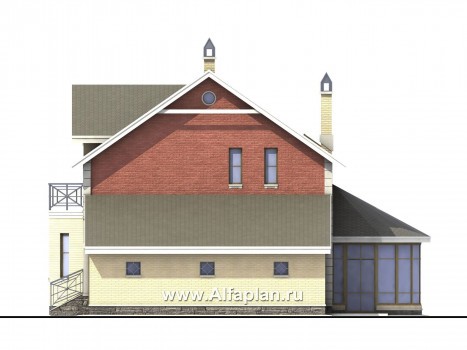 Проекты домов Альфаплан - «Метц» - комфортный загородный  дом - превью фасада №2