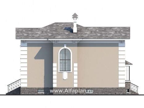 Проекты домов Альфаплан - «Репутация»- аристократический коттедж с цоколем - превью фасада №2