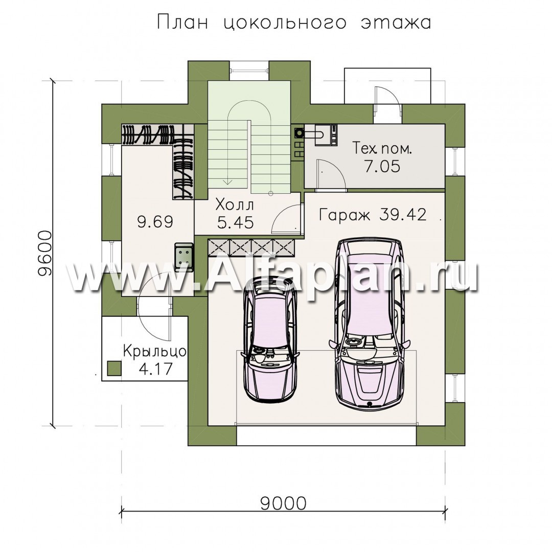 361A «Сапфир» - проект двухэтажного дома с мансардой, с гаражом на 2 авто в  цоколе, в современном стиле: цена | Купить готовый проект с фото и  планировкой