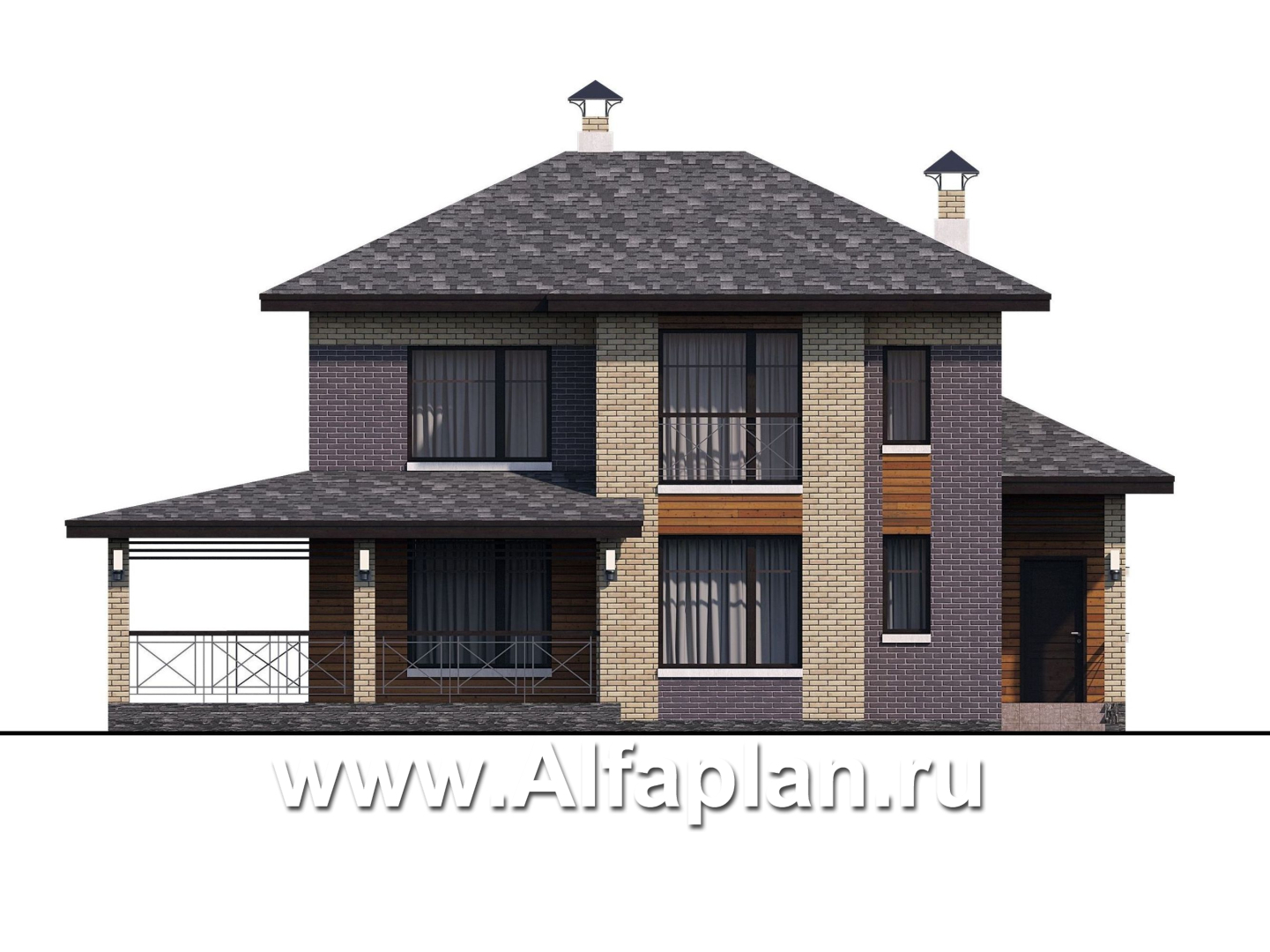 Проекты домов Альфаплан - «Стимул» - рациональный загородный дом - изображение фасада №1