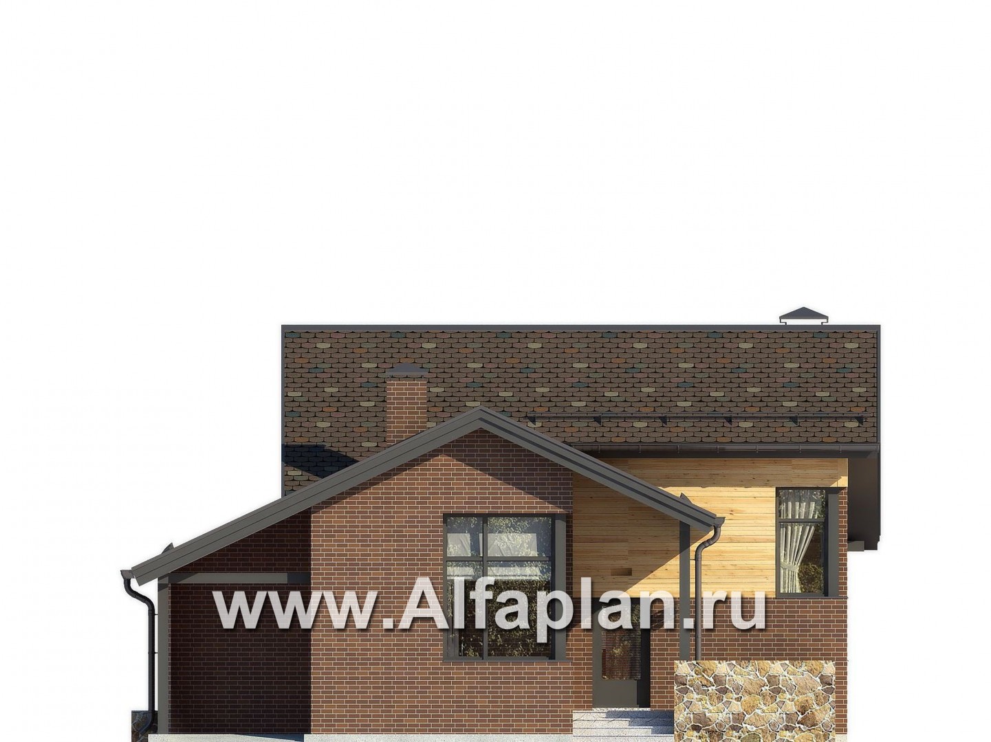 Проекты домов Альфаплан - Современный экономичный загородный дом - изображение фасада №1