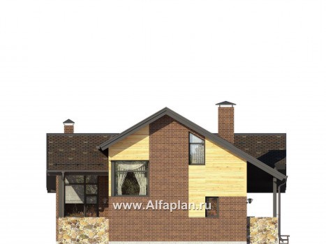 Проекты домов Альфаплан - Современный экономичный загородный дом - превью фасада №2