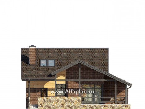 Проекты домов Альфаплан - Современный экономичный загородный дом - превью фасада №3