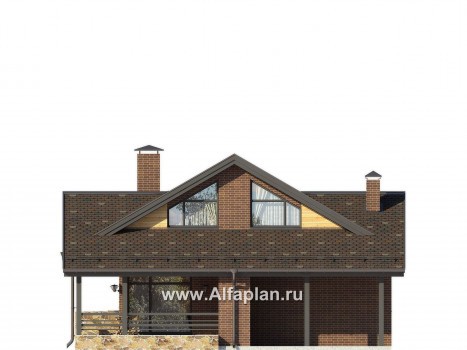 Проекты домов Альфаплан - Современный экономичный загородный дом - превью фасада №4