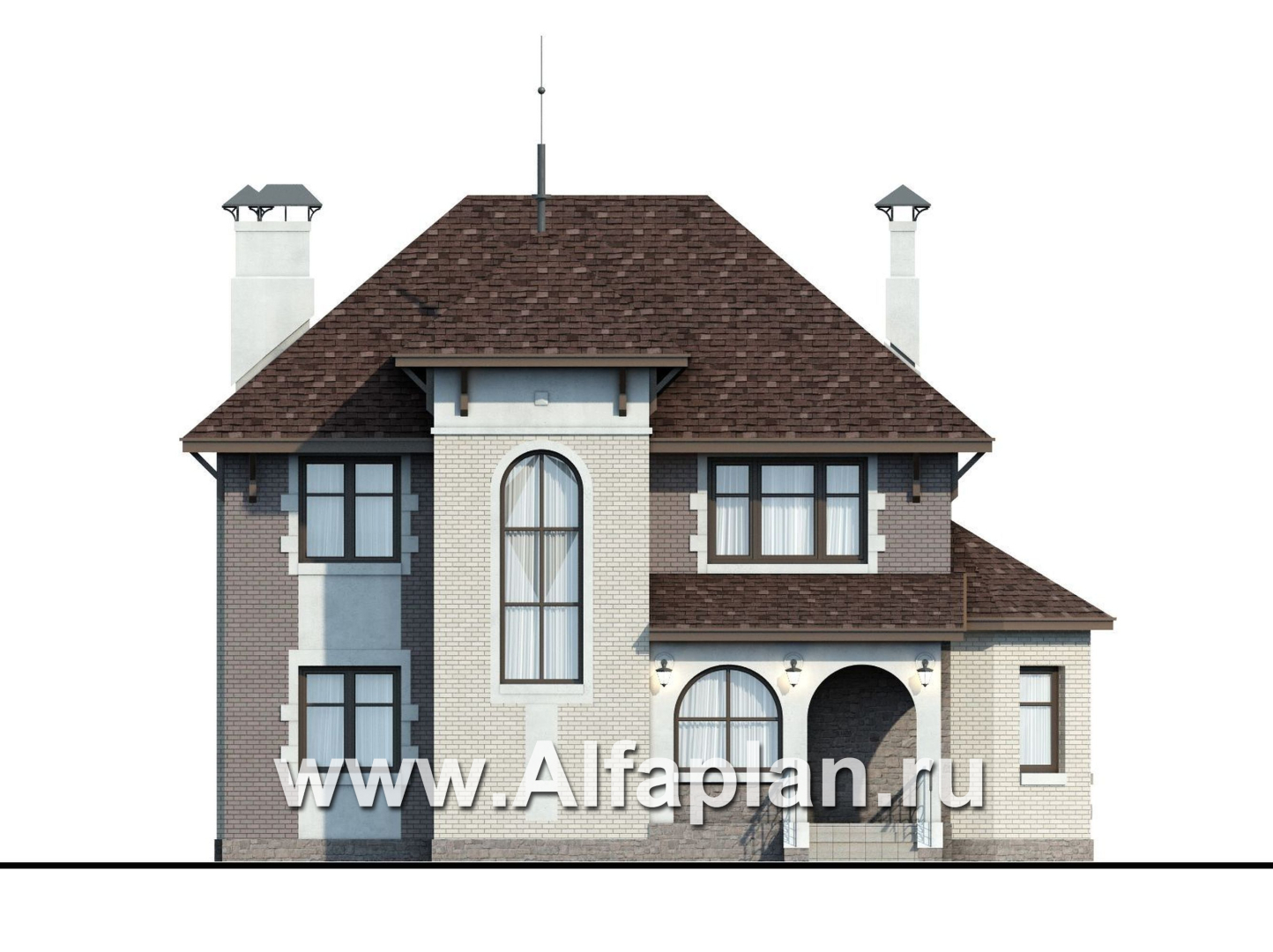 Проекты домов Альфаплан - «Маленький принц» - компактный и комфортный коттедж - изображение фасада №1