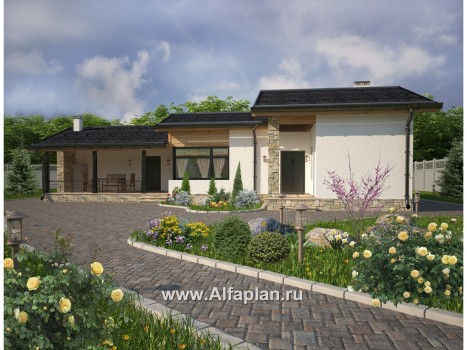 Проекты домов Альфаплан - Небольшой уютный дом для отдыха - превью дополнительного изображения №1