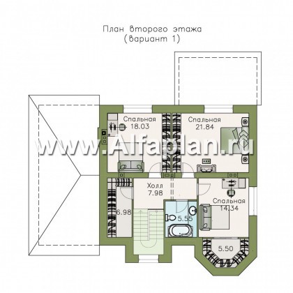 Проекты домов Альфаплан - «Принцесса осени» - красивый и удобный частный дом - превью плана проекта №2